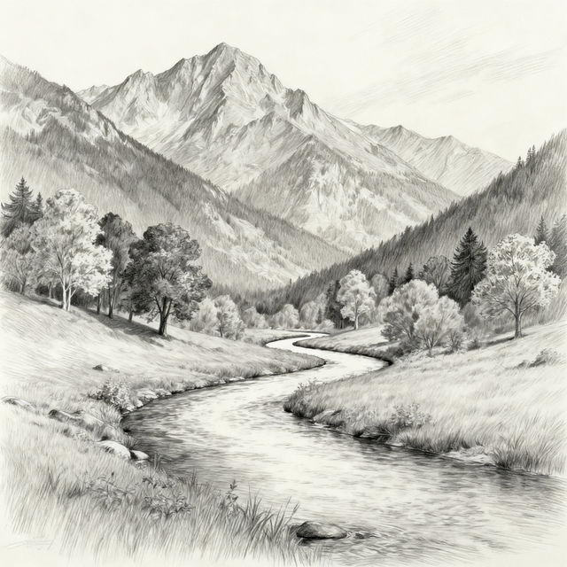 Pencil Landscape Drawings - Create Your Own gallery