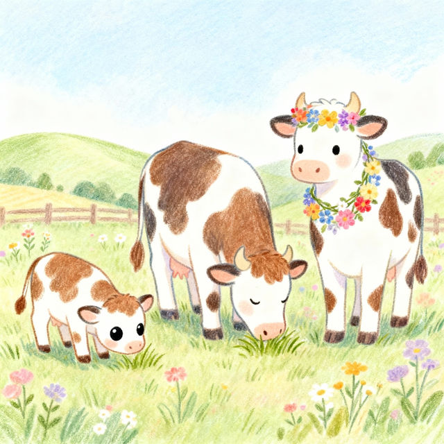 Cute Cow Drawings - Made With AI gallery