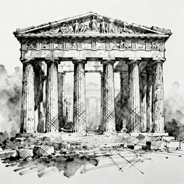Parthenon Drawings - AI Generated gallery