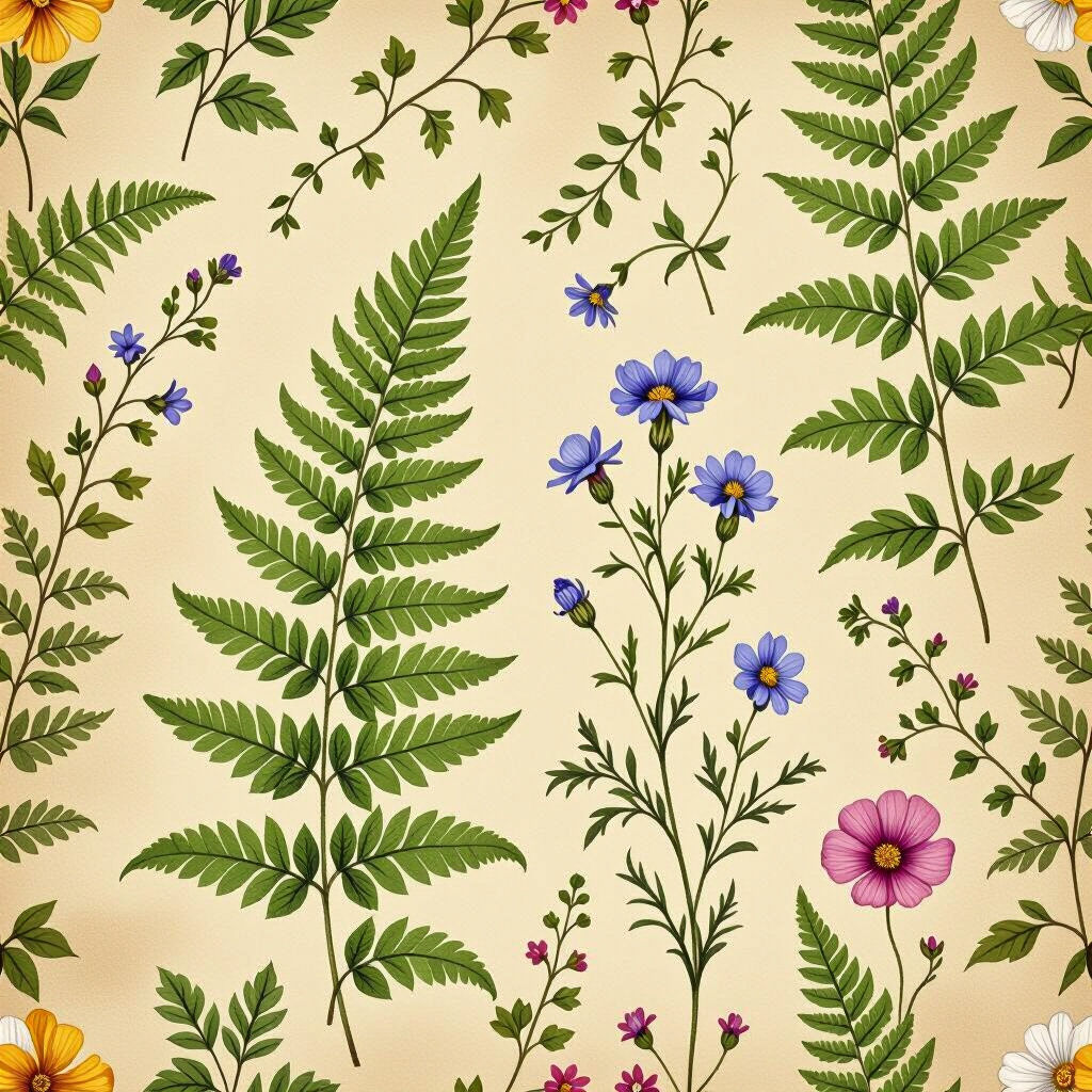 Vintage Botanical Peel And Stick Wallpaper - AI Generated Designs
