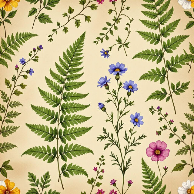 Vintage Botanical Peel and Stick Wallpaper gallery