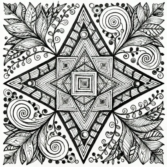 Zentangle Drawings - Created with AI gallery