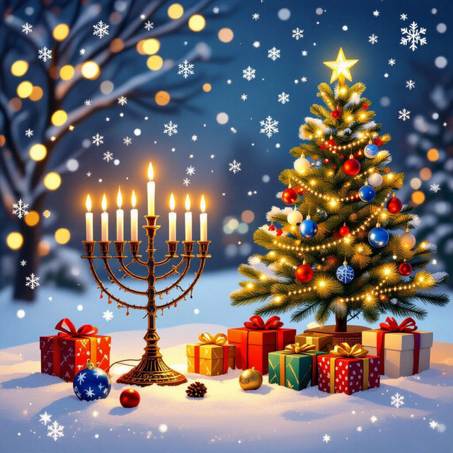 Merry Christmas and Happy Hanukkah Images gallery