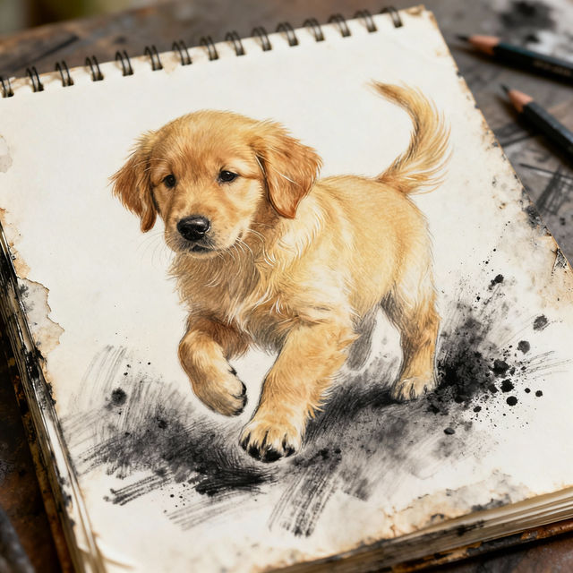 Realistic Dog Drawing gallery