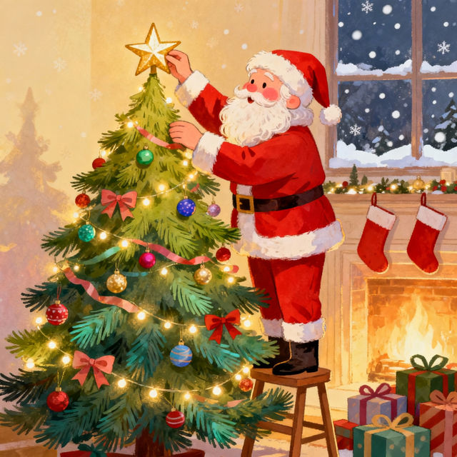 Santa Christmas Tree Drawings - AI Generated gallery