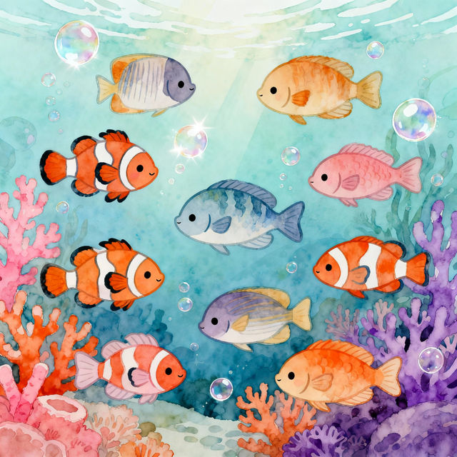 Cute Fish Drawings - Made With AI gallery