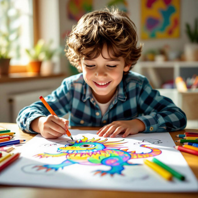 Boys Drawing - AI Generated Art gallery