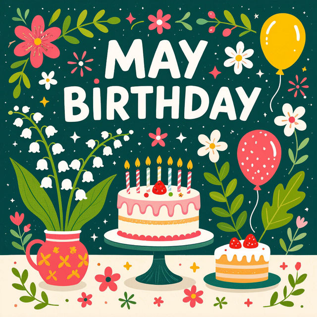 May Birthday Images - Celebrate with AI Art gallery