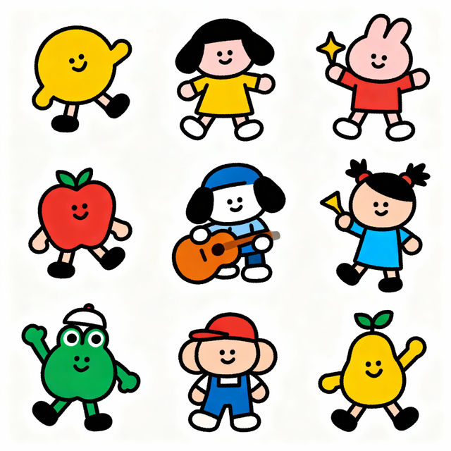 Simple Cartoon Drawings - AI Generated gallery