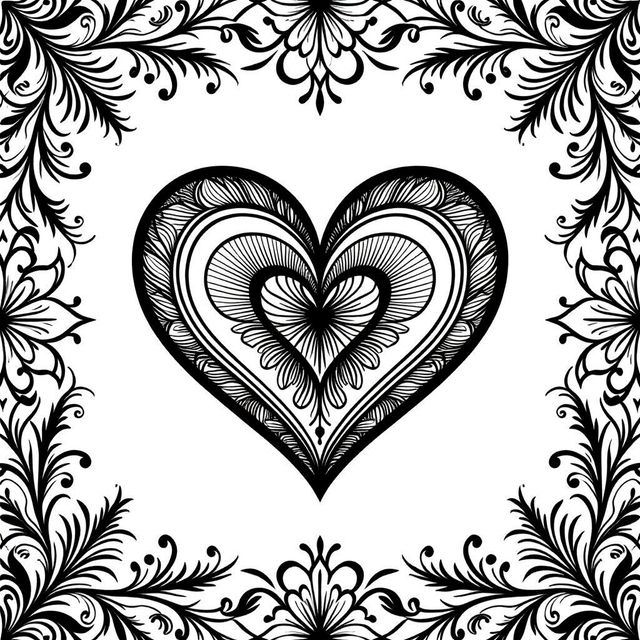 Black And White Heart Wallpaper gallery