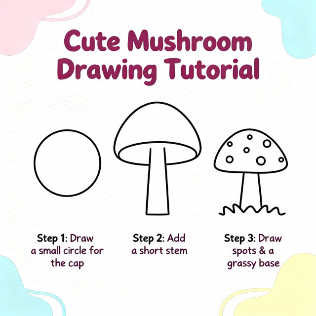 Easy Mushroom Drawings - Made With AI gallery