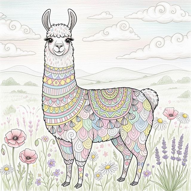 Explore AI-Generated Llama Drawings gallery