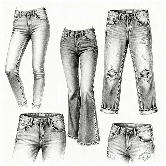 Jeans Drawing - AI Generated Art gallery