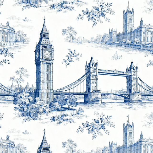 London Toile Wallpaper gallery