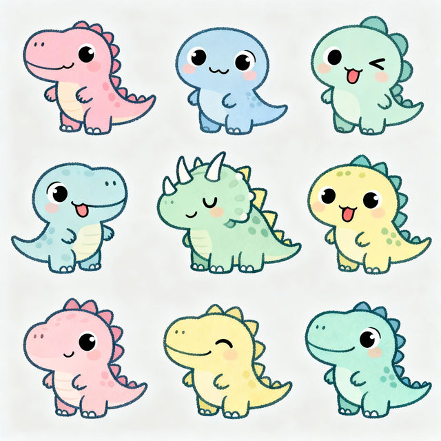 Cute Dinosaur Easy Drawings gallery