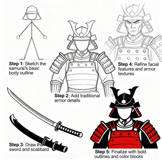 Samurai Drawing Easy - AI Generated Art gallery
