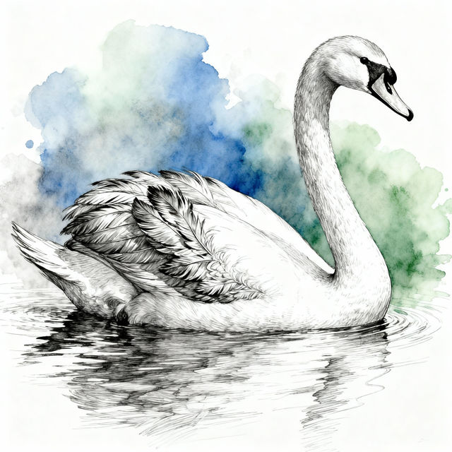 Swan Drawings - AI Generated Art gallery