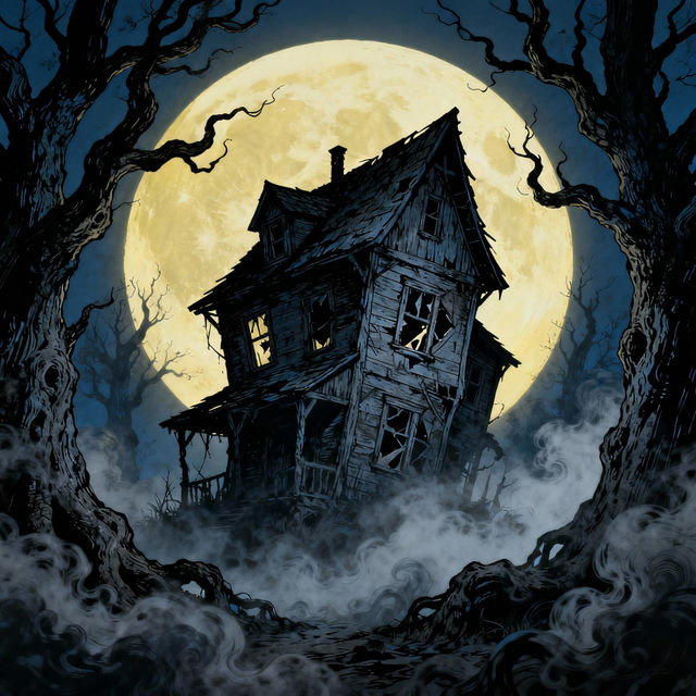 Spooky House Drawings - AI Generated gallery