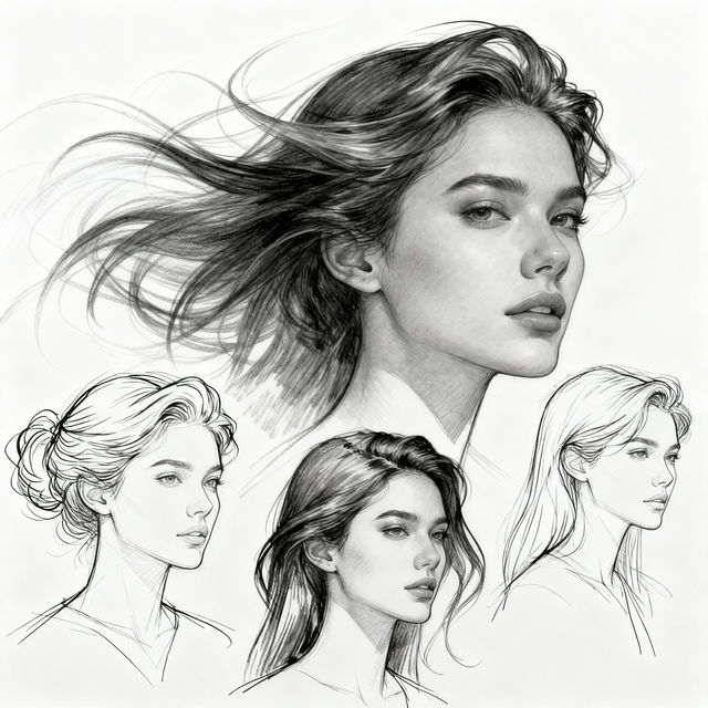How To Sketch Hair With AI gallery