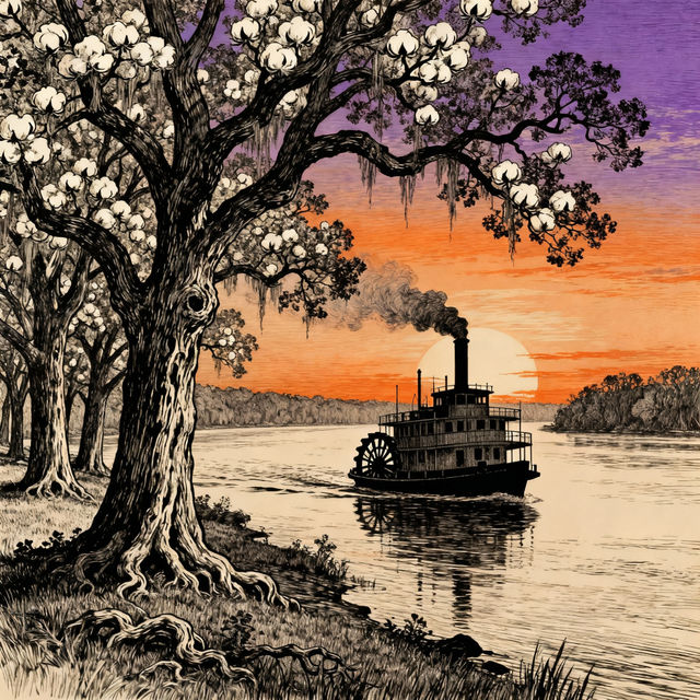 Mississippi River Drawings - AI Generated Art gallery
