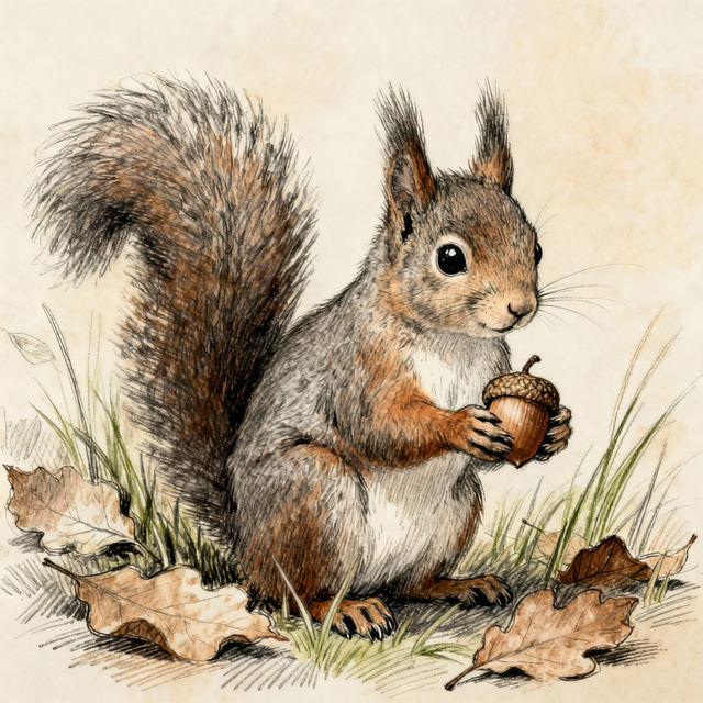 Drawing Of A Squirrel - AI Generated gallery