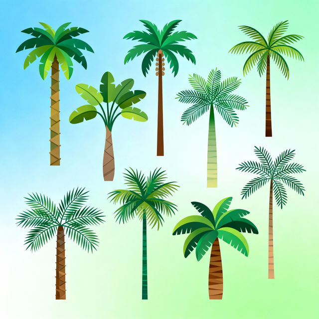 Palm Trees Clip Art - AI Generated gallery
