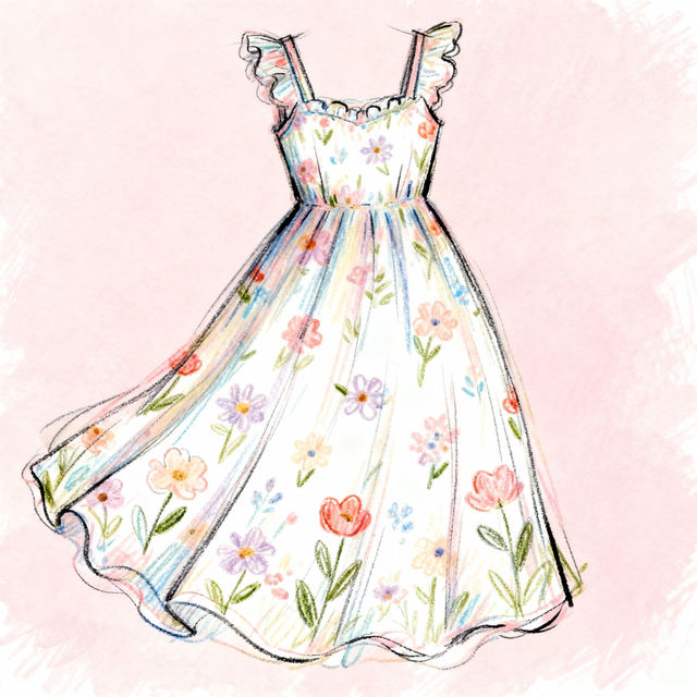 Cute Dress Drawings - AI Generated gallery
