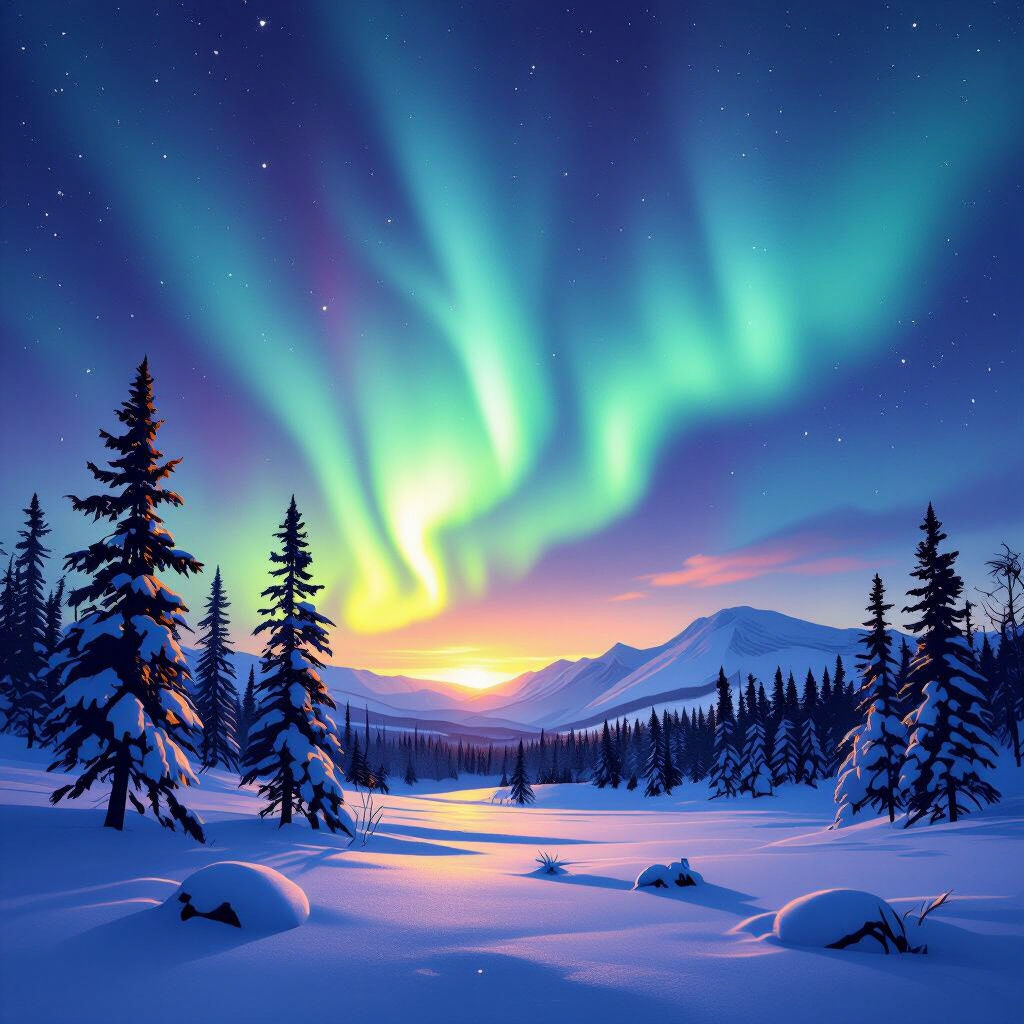 AI-generated Aurora Borealis Art