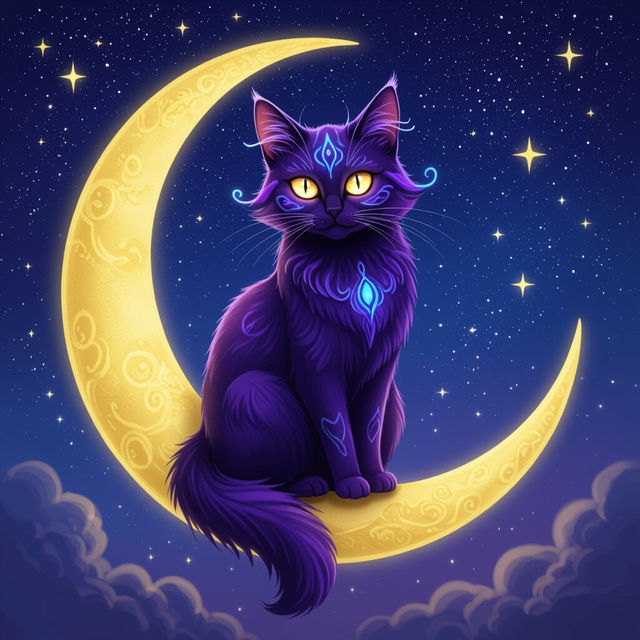 Purple Cat Wallpaper - Made With AI gallery