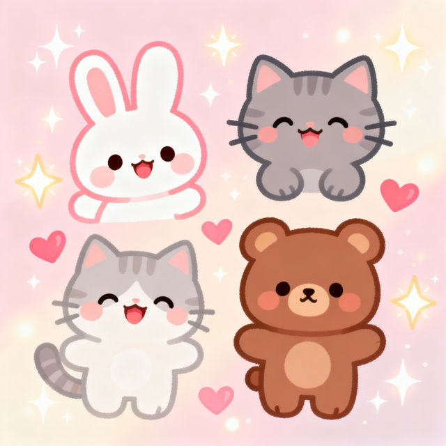Kawaii Adorable Cute Animal Drawings gallery