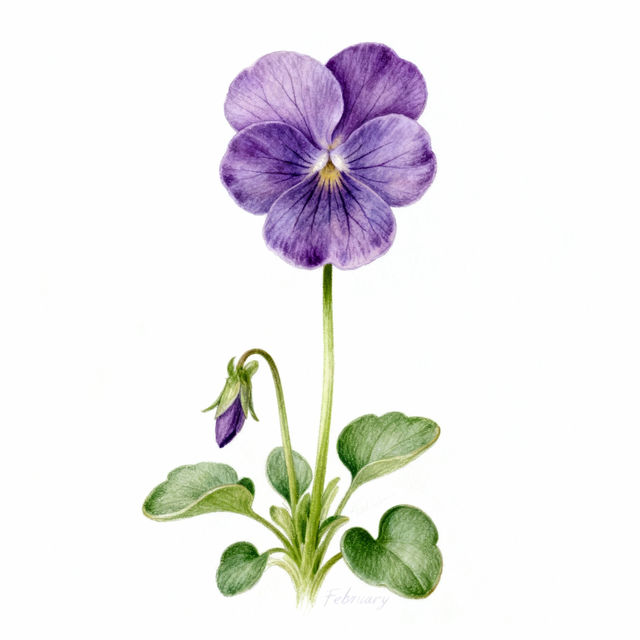 February Birth Flower Drawings - Made With AI gallery