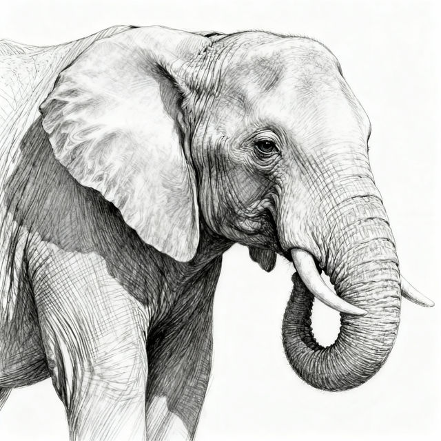 Sketch Elephant Art - Made With AI gallery