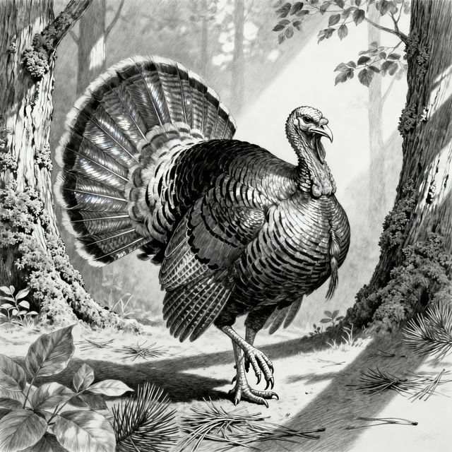 Turkeys Drawing - AI Art gallery