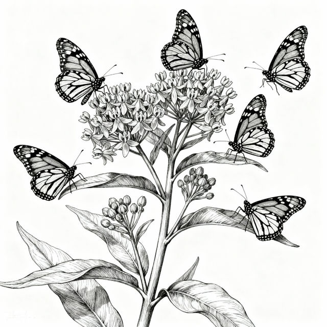 Milkweed Drawings - AI Generated Art gallery