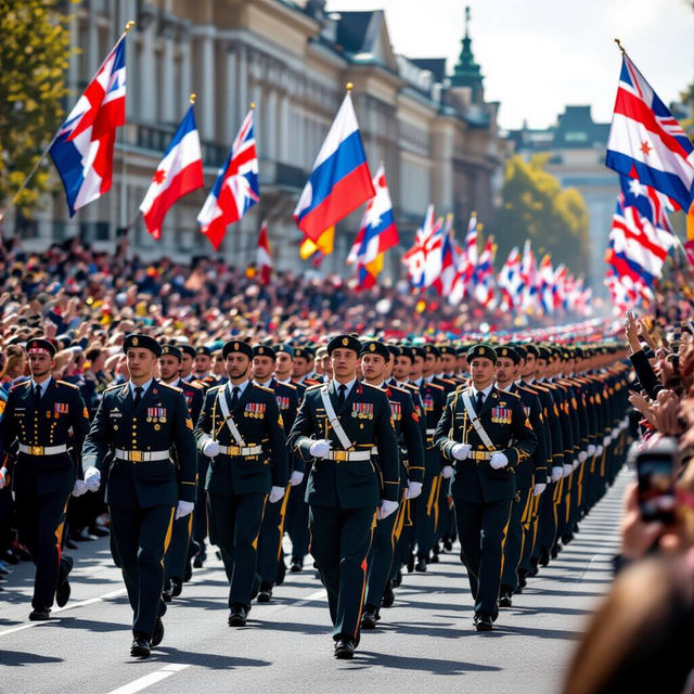 Pictures Of Military Parade Crowd gallery