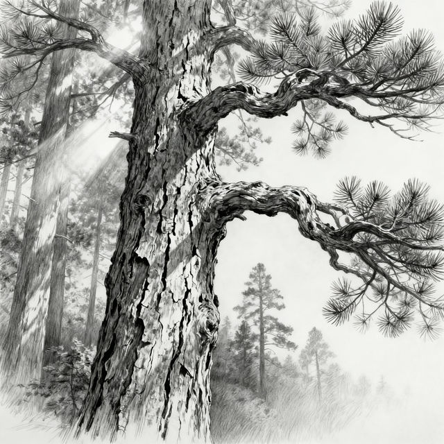 Pine Tree Sketch Art gallery