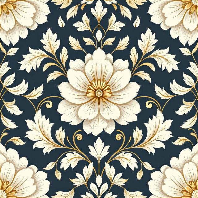 White Floral Wallpaper - AI Generated gallery