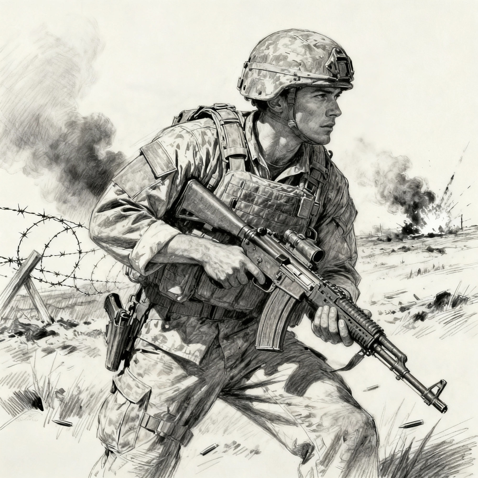 Easy Military Drawing Ideas - AI Generated Art