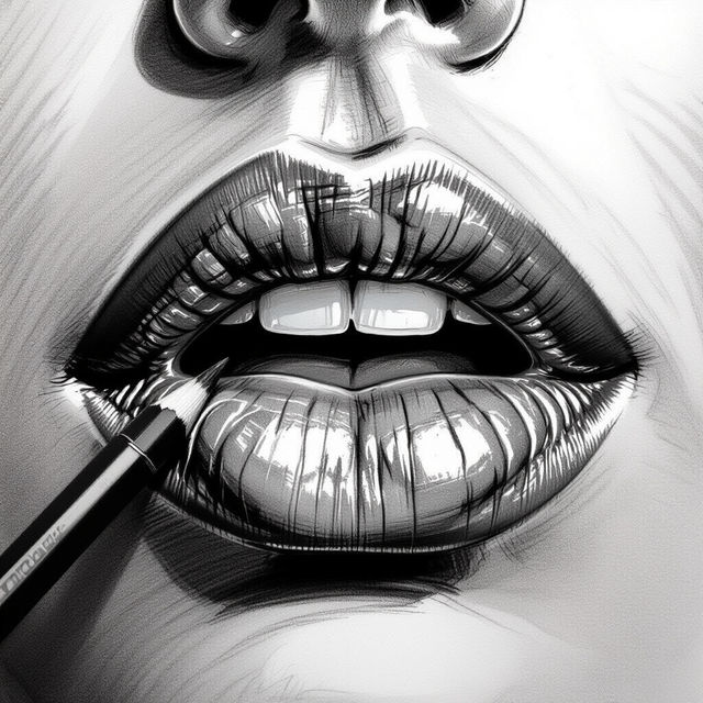 How To Sketch Lips - AI Art Examples gallery