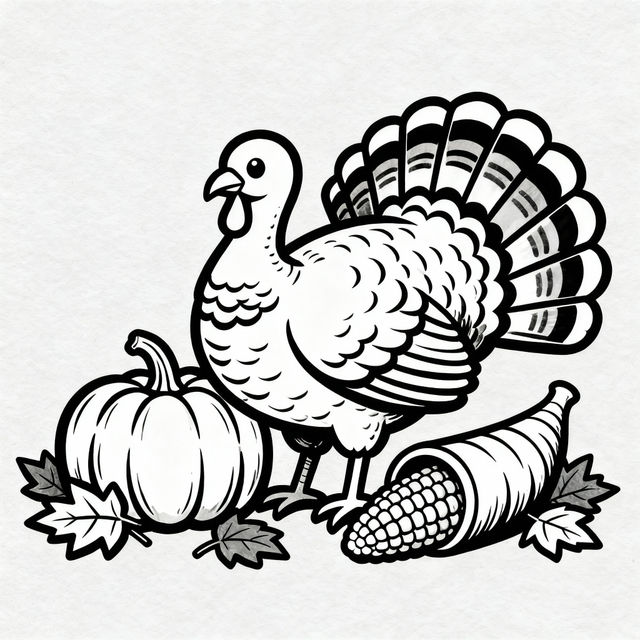 Thanksgiving Clip Art Black And White gallery