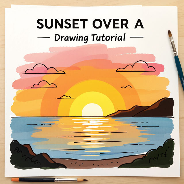 Easy Sunset Drawings gallery