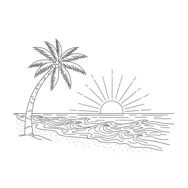 Easy Beach Drawings Gallery gallery