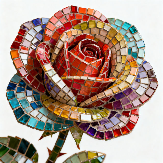 Flower Mosaic Art - Made With AI gallery