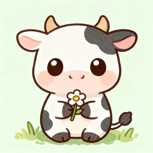 Kawaii Cow Drawings gallery