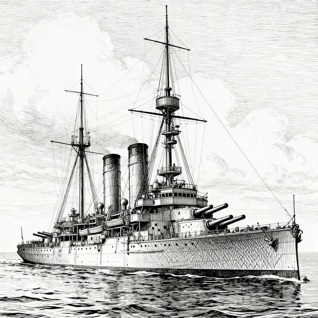 U.S.S. Maine Drawing - AI Generated gallery