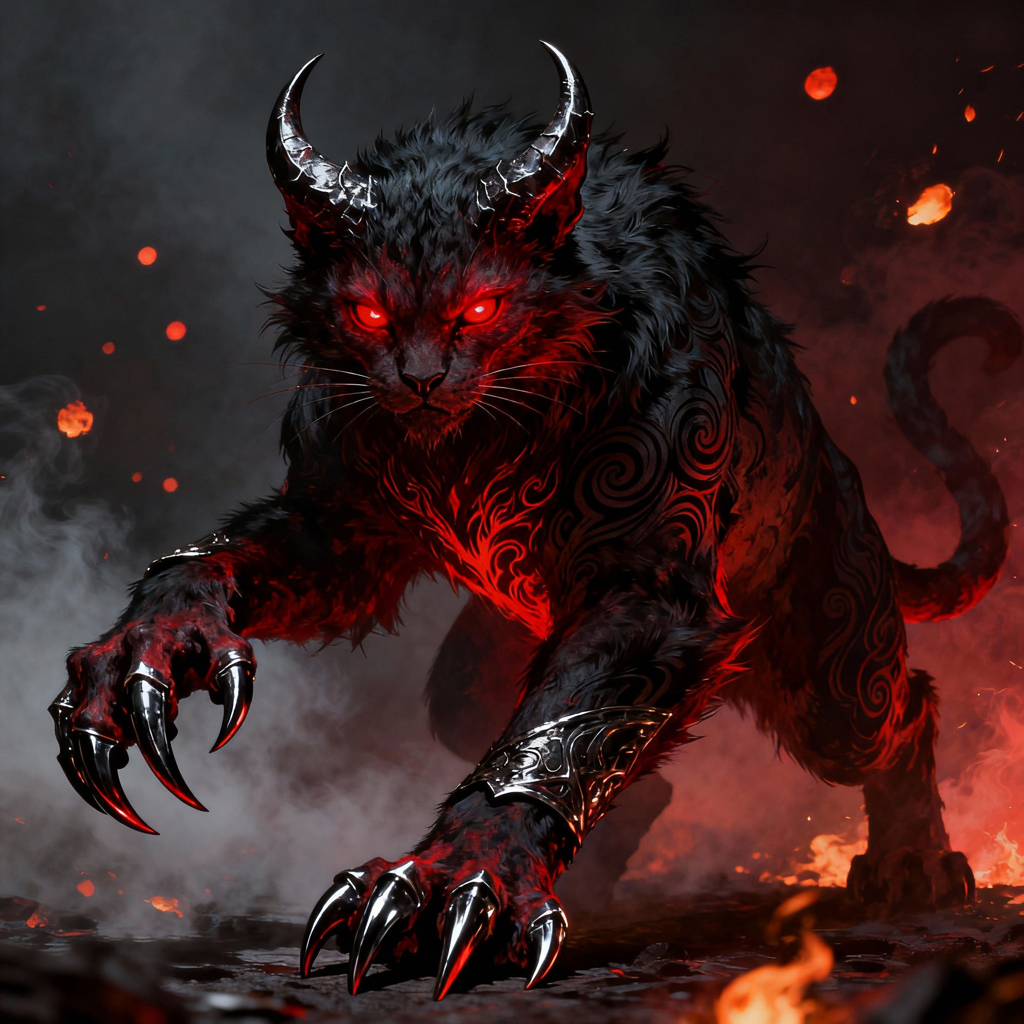 Hell Cat Drawings - AI Generated Art