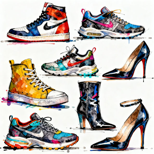Shoes Drawings - AI Generated gallery