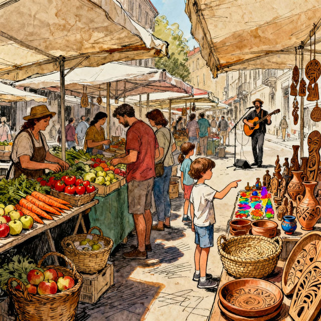 Market Drawings - AI Generated gallery