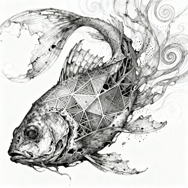 Dead Fish Drawings - AI Generated Art gallery