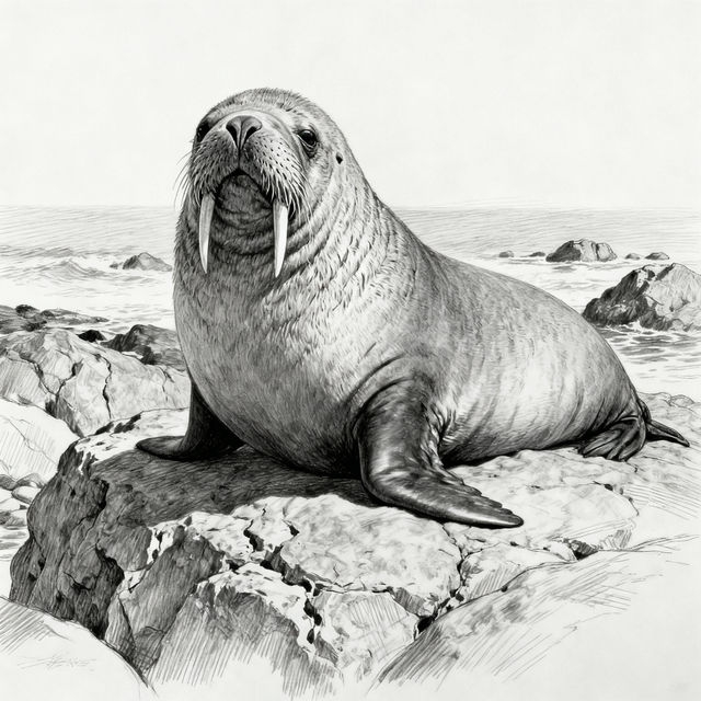 Elephant Seal Drawings - AI Generated gallery